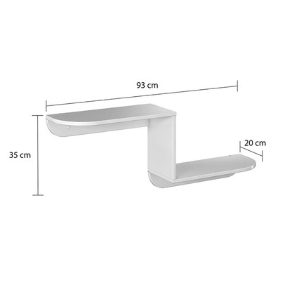 Prateleira Decor 93 Cm 100% Mdf Branco Brilho - Móveis Peroba