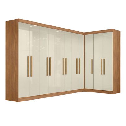 Guarda-Roupa Modulado German 11 Portas 4 Gavetas Cinamomo/Off White - Maxel