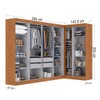 Guarda-Roupa Modulado German 11 Portas 4 Gavetas Cinamomo/Off White - Maxel