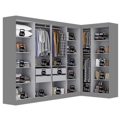 Guarda-Roupa Modulado German 11 Portas 4 Gavetas Onix - Maxel