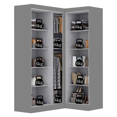 Guarda-Roupa Solteiro Modulado German 5 Portas Onix - Maxel