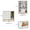 Quarto de Bebê Completo Zuri 5 Portas 7 Gavetas 100% Mdf Branco Brilho/Amêndoa - Móveis Peroba