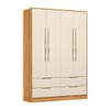 Guarda-Roupa Casal Domo 4 Portas 4 Gavetas 44020 Cinamomo/Off White - Demóbile