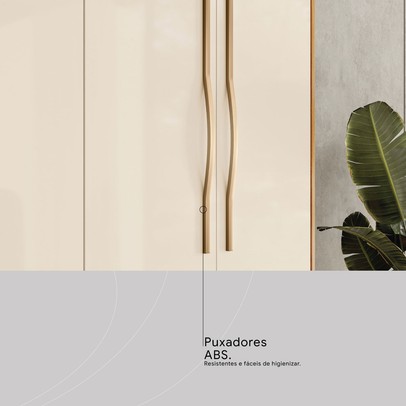 Guarda-Roupa Casal Domo 4 Portas 4 Gavetas com Espelho 44020 Cinamomo/Off White - Demóbile