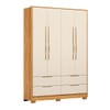 Guarda-Roupa Casal Domo 4 Portas 4 Gavetas Cinamomo/Off White - Demobile