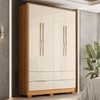 Guarda-Roupa Casal Domo 4 Portas 4 Gavetas Cinamomo/Off White - Demobile