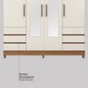 Guarda-Roupa Casal Roma 4 Portas 6 Gavetas Amêndola/Off White - Demobile