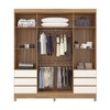Guarda-Roupa Casal Roma 4 Portas 6 Gavetas Amêndola/Off White - Demobile