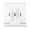 Guarda-Roupa Casal Roma 4 Portas 6 Gavetas Branco - Demobile