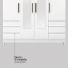 Guarda-Roupa Casal Roma 4 Portas 6 Gavetas Branco - Demobile