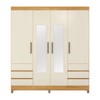 Guarda-Roupa Casal Roma 4 Portas 6 Gavetas Cinamomo/Off White - Demobile
