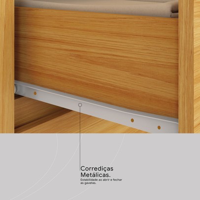 Guarda-Roupa Casal Roma 4 Portas 6 Gavetas Cinamomo/Off White - Demobile