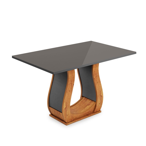 Mesa de Madeira Los Angeles Mel/Cinza - Viero Móveis