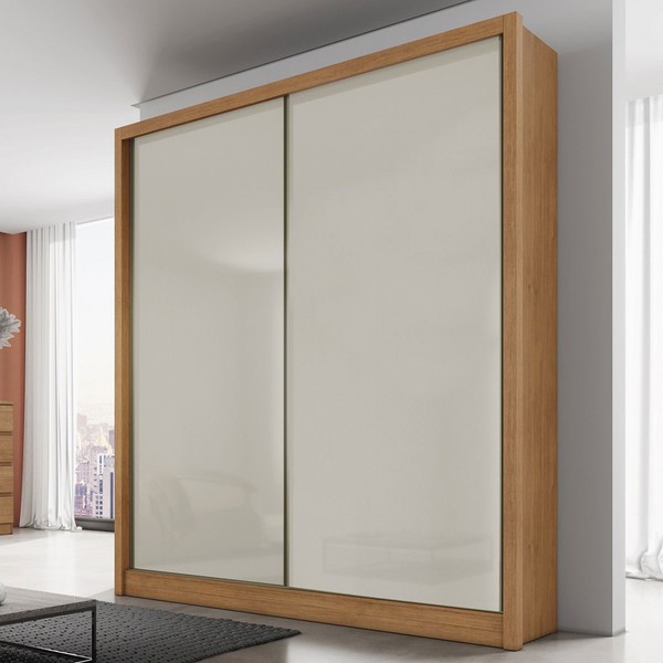 Guarda-Roupa Solteiro Milazzo  2 Portas 3 Gavetas 100% Mdf Cumaru/Fendi - Pnr Móveis
