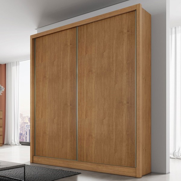 Guarda-Roupa Solteiro Milazzo 2 Portas 3 Gavetas 100% Mdf Cumaru - Pnr Móveis