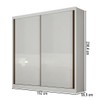 Guarda-Roupa Solteiro Milazzo 2 Portas 3 Gavetas 100% Mdf Neve - Pnr Móveis