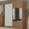 Guarda-Roupa Casal Alpe Devero 2 Portas 8 Gavetas 100% Mdf com Espelho Cumaru/Fendi - Pnr Móveis