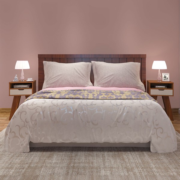 Conjunto Mesas de Cabeceira 2 Gavetas Vip Cor Cedro/Off White - Pnr Móveis