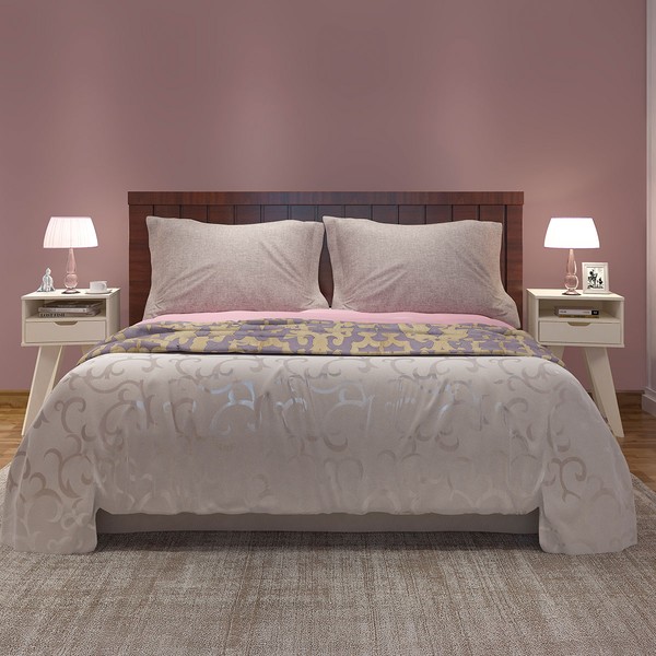 Conjunto Mesas de Cabeceira 2 Gavetas Vip Cor Off White  - Pnr Móveis