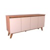 Balcão Buffet Safira Avanti 4 Portas Mel/Off White - Panorama Móveis