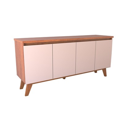 Balcão Buffet Safira Avanti 4 Portas Mel/Off White - Panorama Móveis