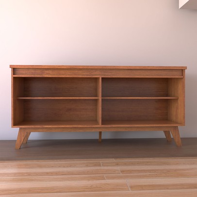 Balcão Buffet Safira Avanti 4 Portas Mel/Off White - Panorama Móveis