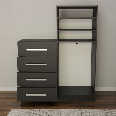 Cômoda Vitória Avanti 2 Portas 4 Gavetas Preto Fosco - Panorama Móveis