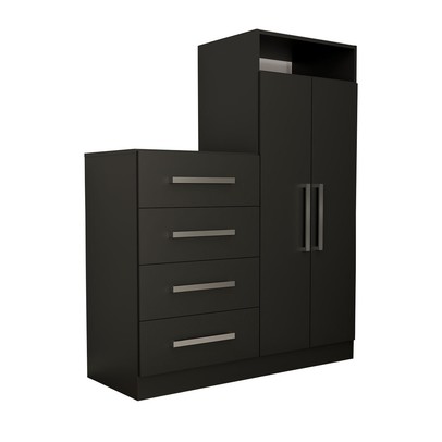 Cômoda Vitória Avanti 2 Portas 4 Gavetas Preto Fosco - Panorama Móveis