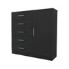 Cômoda Flórida Avanti 5 Gavetas 1 Porta Preto - Panorama Móveis