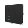Cômoda Flórida Avanti 5 Gavetas 1 Porta Preto - Panorama Móveis
