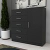 Cômoda Flórida Avanti 5 Gavetas 1 Porta Preto - Panorama Móveis