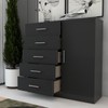 Cômoda Flórida Avanti 5 Gavetas 1 Porta Preto - Panorama Móveis
