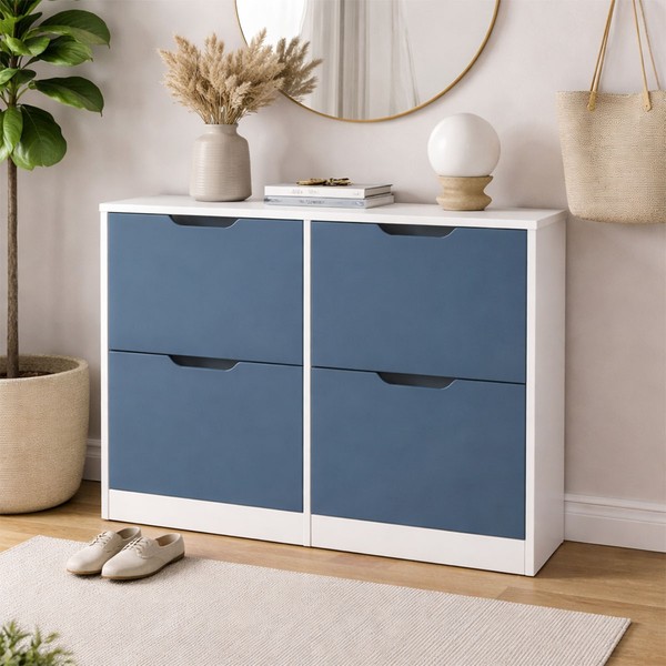 Sapateira Madri 4 Portas Azul/Branco - Politorno