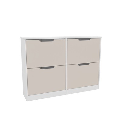 Sapateira Madri 4 Portas Creme/Branco - Politorno