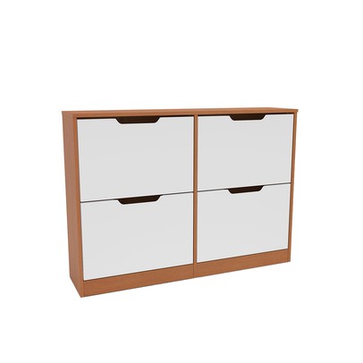 Sapateira Madri 4 Portas Creme/Freijó - Politorno