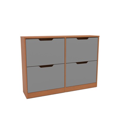 Sapateira Madri 4 Portas Cinza/Freijó - Politorno