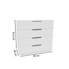 Cômoda Madri 4 Gavetas Branco - Politorno