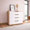 Cômoda Madri 4 Gavetas Branco/Freijó - Politorno