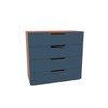 Cômoda Madri 4 Gavetas  Azul/Freijó - Politorno