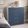 Cômoda Madri 5 Gavetas Azul/Branco - Politorno