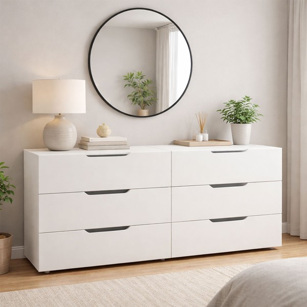 Cômoda Madri 6 Gavetas Branco - Politorno