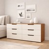 Cômoda Madri 6 Gavetas Creme/Freijó - Politorno