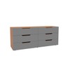 Cômoda Madri 6 Gavetas Cinza/Freijó - Politorno