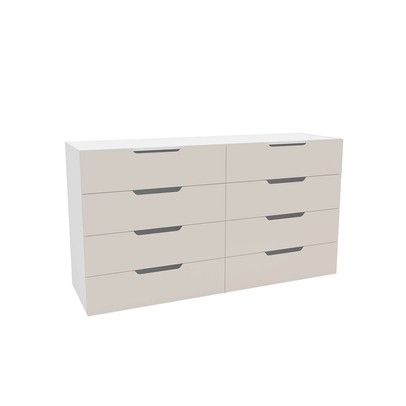 Cômoda Madri 8 Gavetas Creme/Branco - Politorno