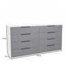 Cômoda Madri 8 Gavetas Cinza/Branco - Politorno