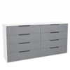 Cômoda Madri 8 Gavetas Cinza/Branco - Politorno