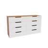 Cômoda Madri 8 Gavetas Branco/Freijó - Politorno