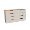 Cômoda Madri 8 Gavetas Creme/Freijó - Politorno