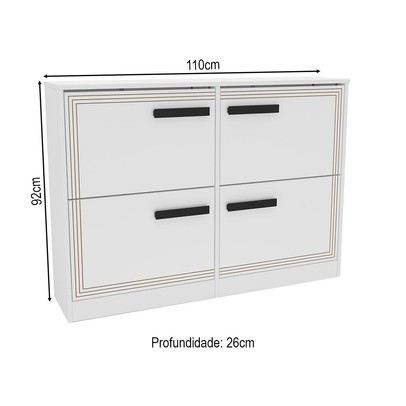 Sapateira Valência 4 Portas Branco - Politono