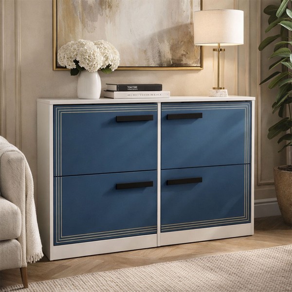 Sapateira Valência 4 Portas Azul/Branco - Politono